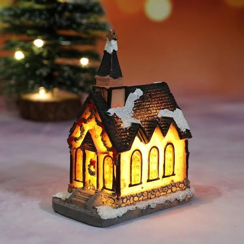 Christmas New Christmas Decorations Resin Small House Micro Landscape Resin House Small Ornaments Christmas Gifts