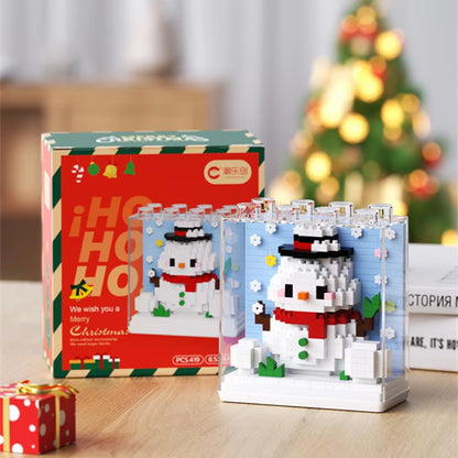 Santa Claus Building Blocks Small Particles Assembled Educational Leisure Toys Ornaments Snowman Christmas Tree Christmas Gifts