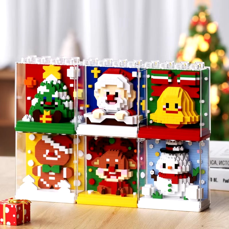 Santa Claus Building Blocks Small Particles Assembled Educational Leisure Toys Ornaments Snowman Christmas Tree Christmas Gifts