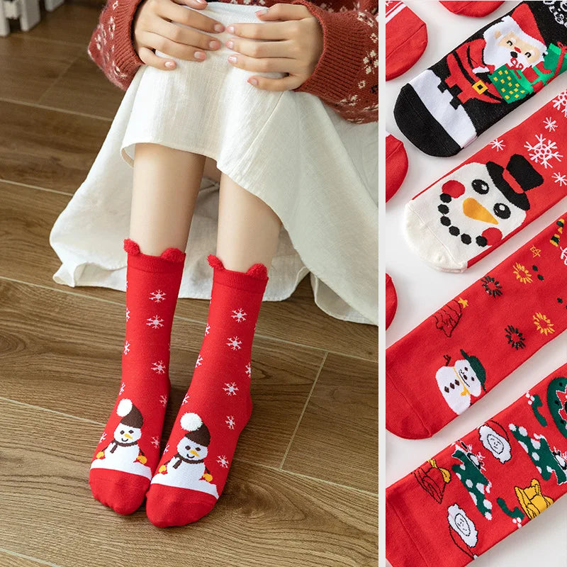 Cartoon Christmas Socks Ornaments Merry Christmas Decorations for Home Christmas Gifts Xmas Noel Navidad Happy New Year Supplies