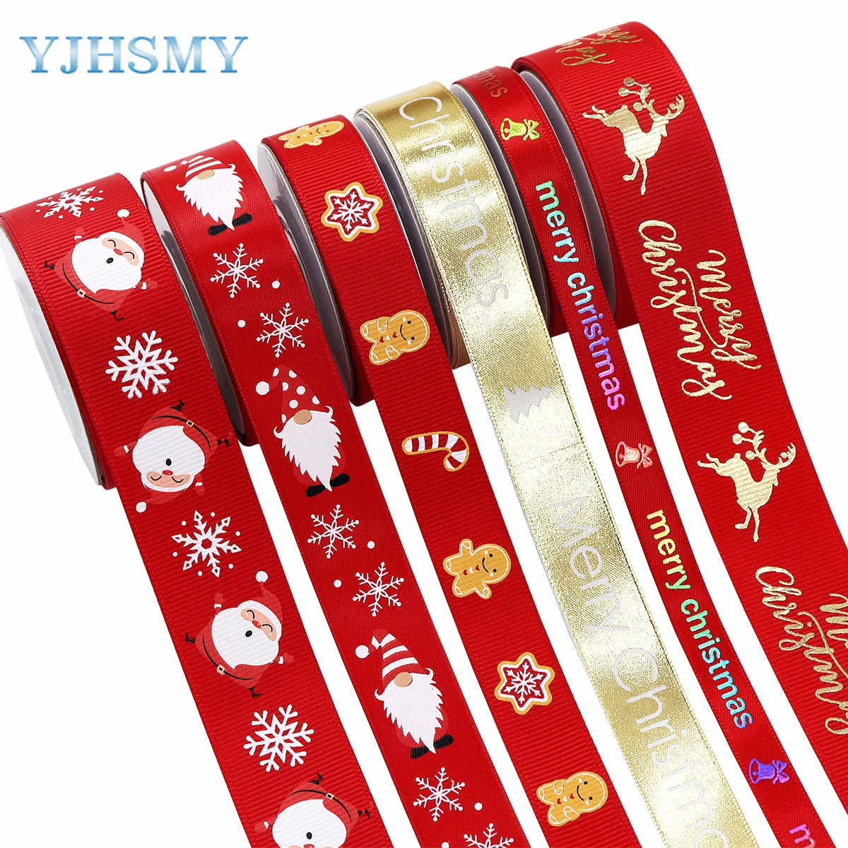 Christmas Ribbons Holiday Grosgrain Satin Ribbons for Christmas Gifts Wrapping Christmas Tree Decorations Festival DIY Crafts 5Y