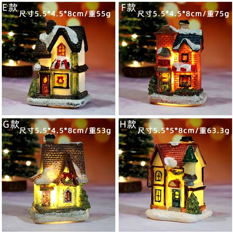 Christmas New Christmas Decorations Resin Small House Micro Landscape Resin House Small Ornaments Christmas Gifts