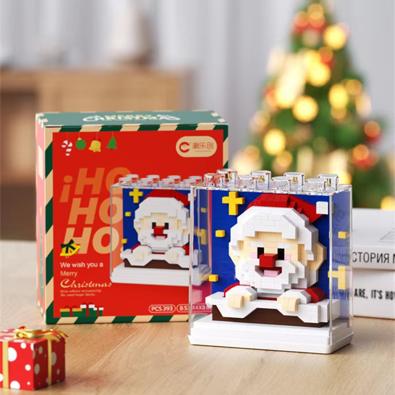 Santa Claus Building Blocks Small Particles Assembled Educational Leisure Toys Ornaments Snowman Christmas Tree Christmas Gifts