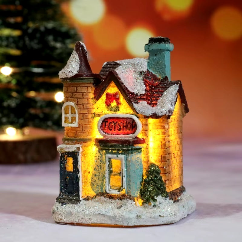 Christmas New Christmas Decorations Resin Small House Micro Landscape Resin House Small Ornaments Christmas Gifts