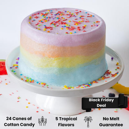 Cotton Candy Cake - 16Oz (Serves 12) - Christmas Gift - Allergy Safe - Gift Ready - Candy - Birthday Party - Gluten Free - Secret Santa Gifts - Exotic Snack - Gift Basket - Stocking Stuffers