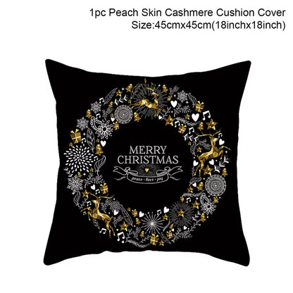 Christmas Cushion Covers Merry Christmas Decorations for Home Noel Christmas Gifts Navidad 2020 Xmas Cristmas Decornew Year 2021