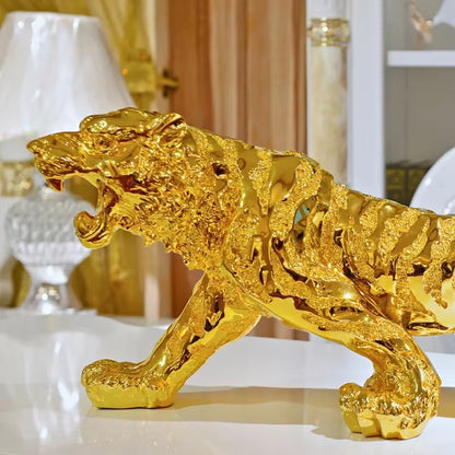 Resin Tiger Chinese Zodiac Tiger Home Decorations Natural Resin Making Birthday Gifts and Christmas Gifts Wedding Decoration