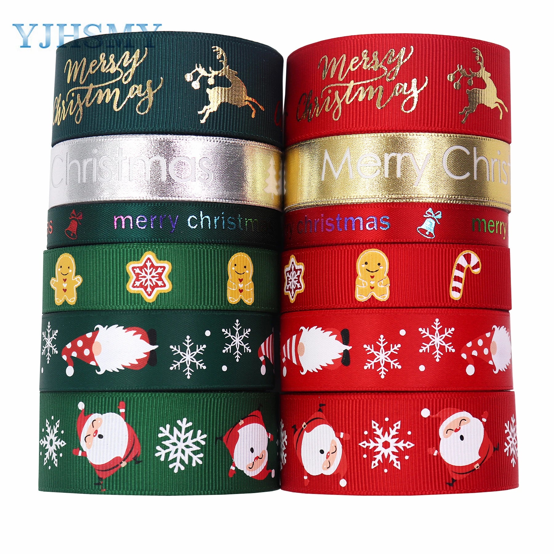 Christmas Ribbons Holiday Grosgrain Satin Ribbons for Christmas Gifts Wrapping Christmas Tree Decorations Festival DIY Crafts 5Y