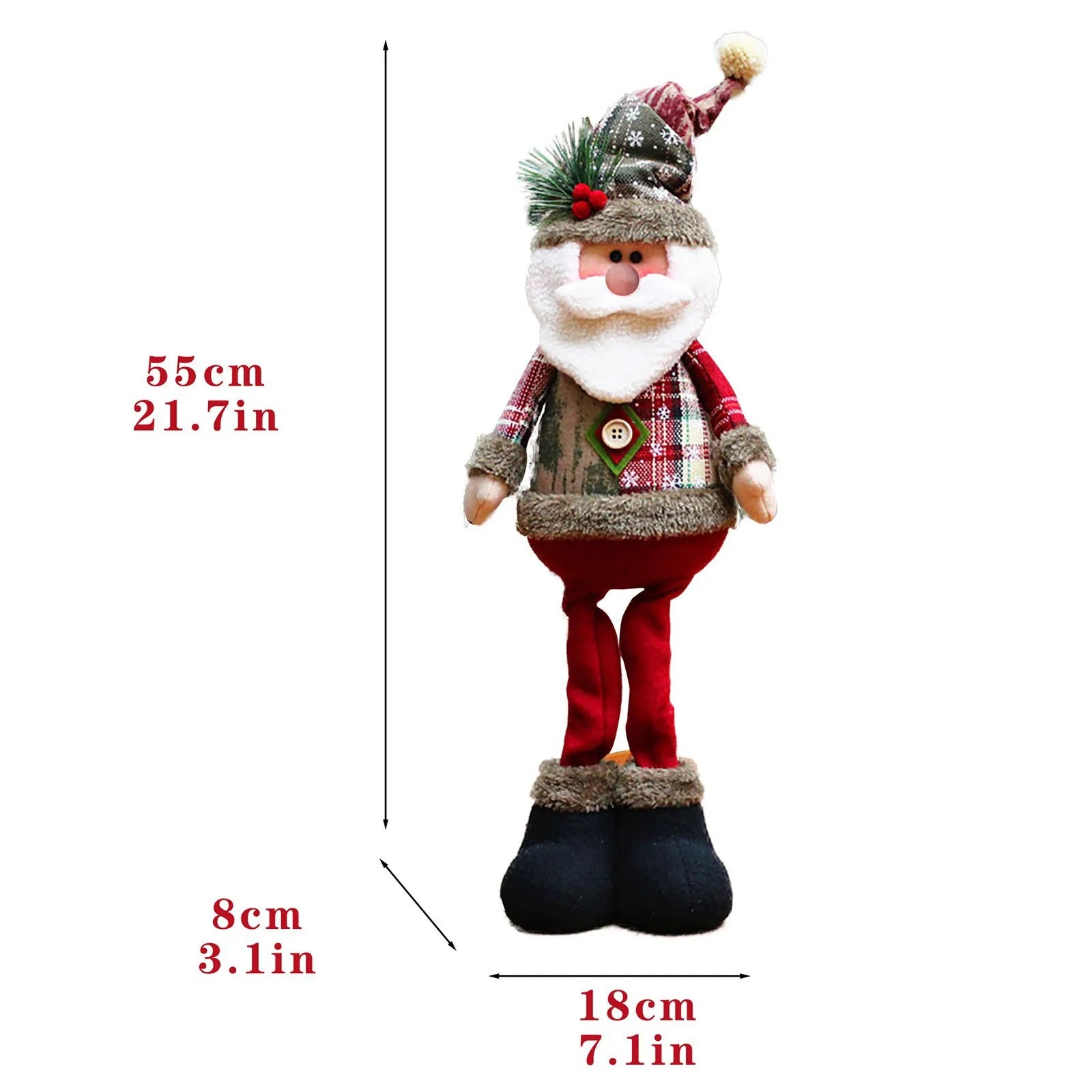 Christmas Santa Snowman-Reindeer Christmas Decoration 2024 Leg Table Mantel Decoration Plush Dolls Christmas Gifts for Kids Baby