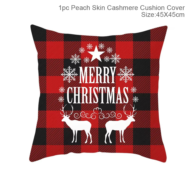 Christmas Cushion Covers Merry Christmas Decorations for Home Noel Christmas Gifts Navidad 2020 Xmas Cristmas Decornew Year 2021