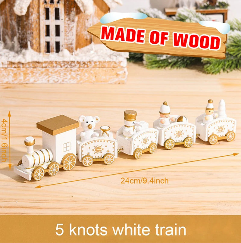 Christmas Wooden Train Ornaments - Festive Home Decorations for 2024 Holiday Season and New Year Gifts