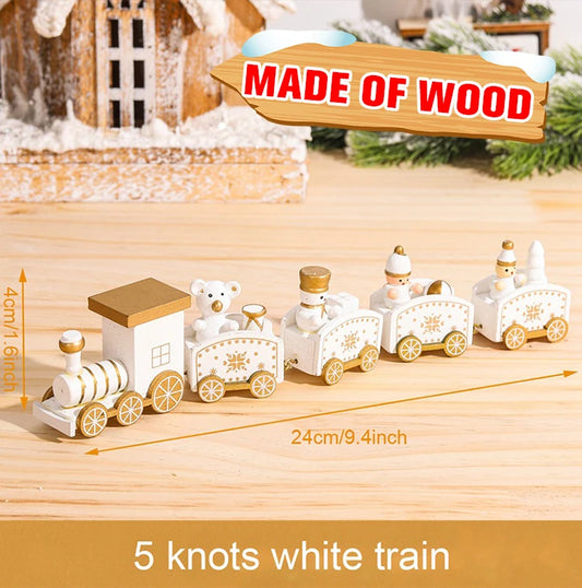 Christmas Wooden Train Ornaments - Festive Home Decorations for 2024 Holiday Season and New Year Gifts