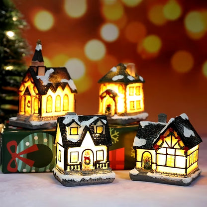 Christmas New Christmas Decorations Resin Small House Micro Landscape Resin House Small Ornaments Christmas Gifts