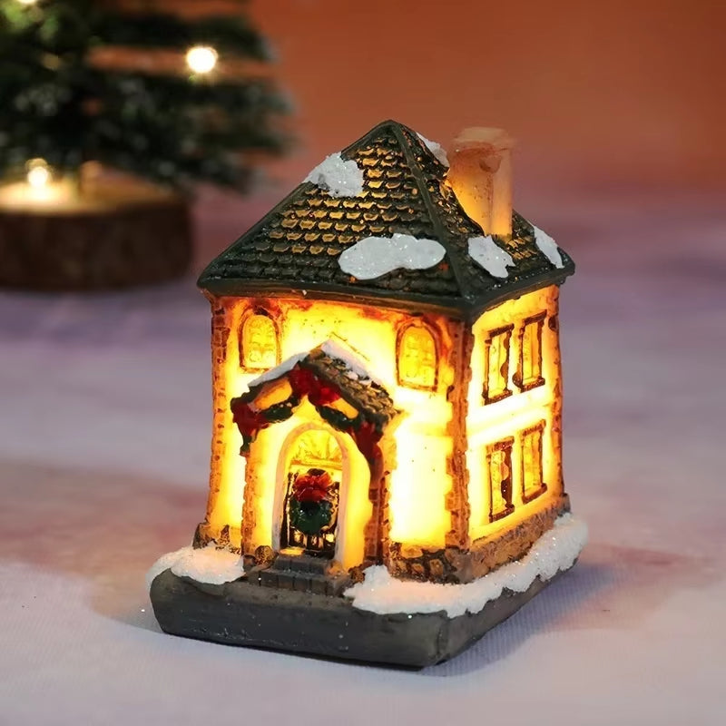 Christmas New Christmas Decorations Resin Small House Micro Landscape Resin House Small Ornaments Christmas Gifts