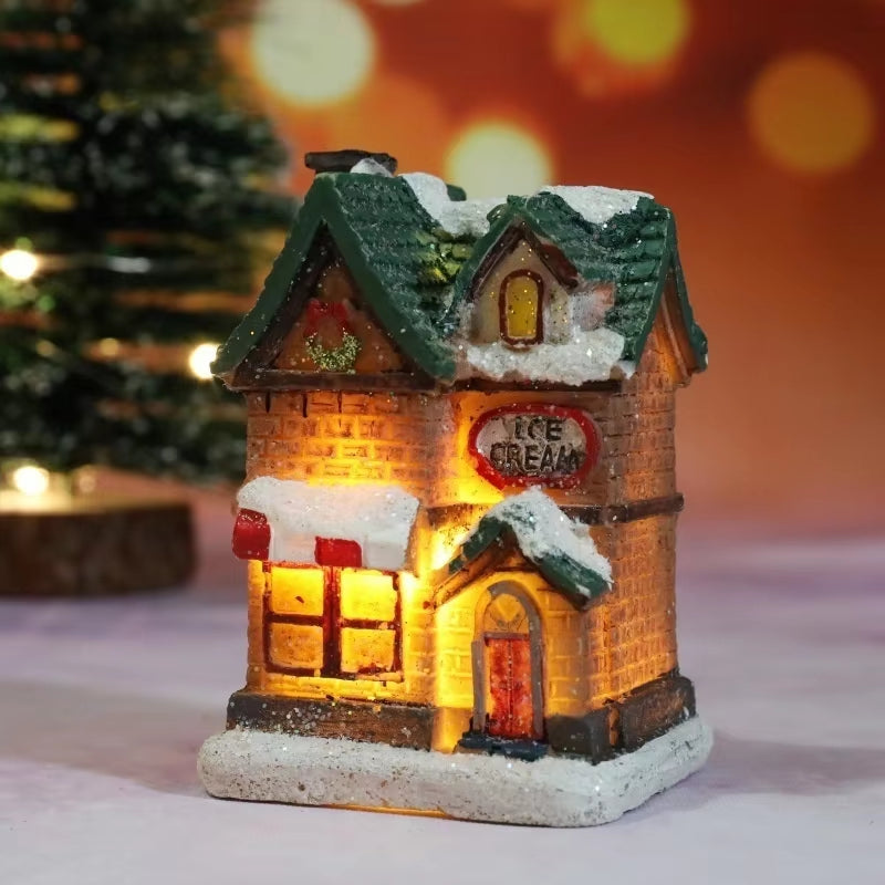 Christmas New Christmas Decorations Resin Small House Micro Landscape Resin House Small Ornaments Christmas Gifts