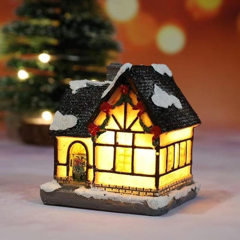 Christmas New Christmas Decorations Resin Small House Micro Landscape Resin House Small Ornaments Christmas Gifts