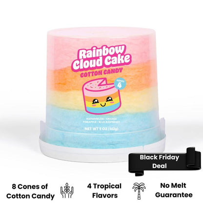 Cotton Candy Cake - 16Oz (Serves 12) - Christmas Gift - Allergy Safe - Gift Ready - Candy - Birthday Party - Gluten Free - Secret Santa Gifts - Exotic Snack - Gift Basket - Stocking Stuffers