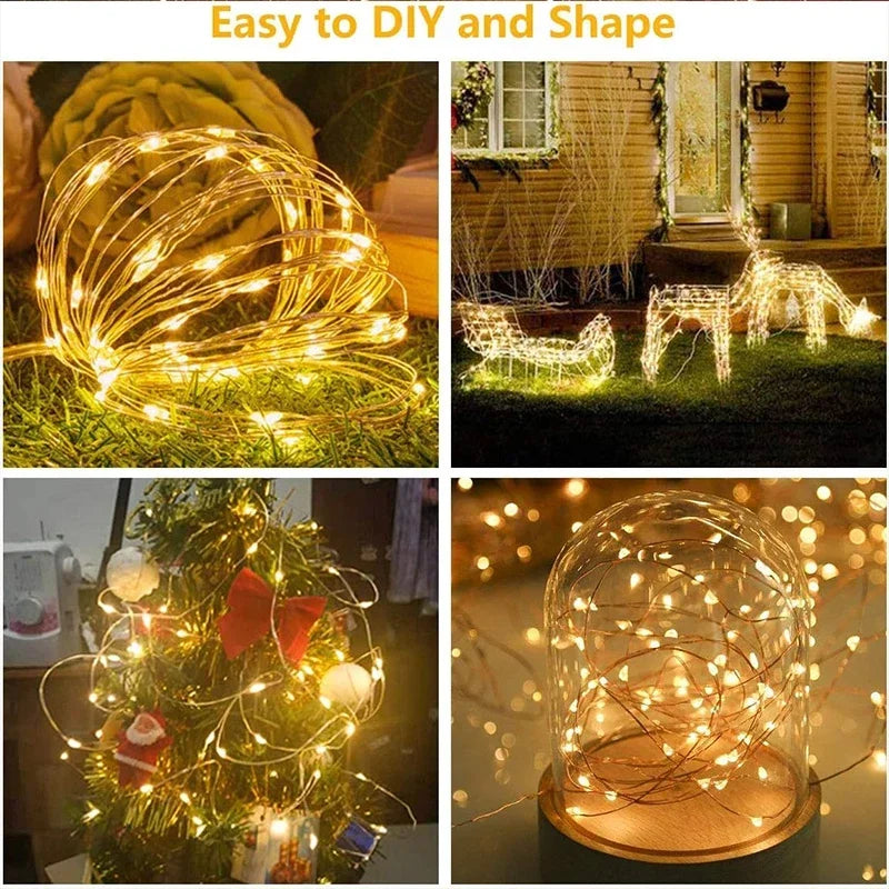 3M LED Curtain String Lights Fairy Decoration USB Holiday Garland Lamp 8 Mode for Home Garden Christmas Party New Year Wedding