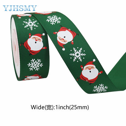 Christmas Ribbons Holiday Grosgrain Satin Ribbons for Christmas Gifts Wrapping Christmas Tree Decorations Festival DIY Crafts 5Y