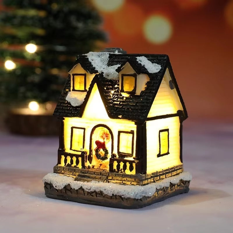 Christmas New Christmas Decorations Resin Small House Micro Landscape Resin House Small Ornaments Christmas Gifts