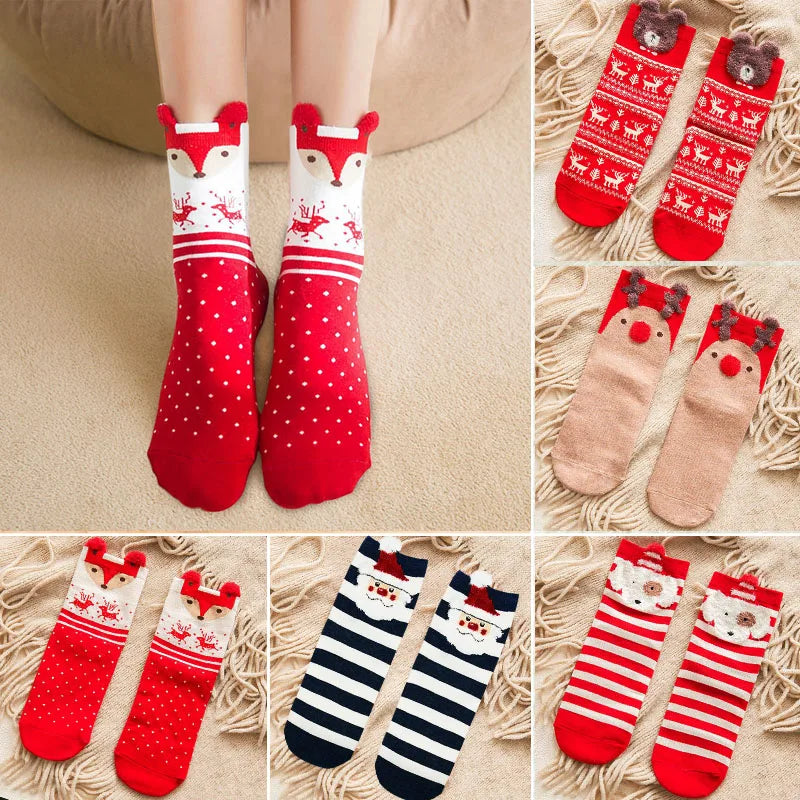 Cartoon Christmas Socks Ornaments Merry Christmas Decorations for Home Christmas Gifts Xmas Noel Navidad Happy New Year Supplies