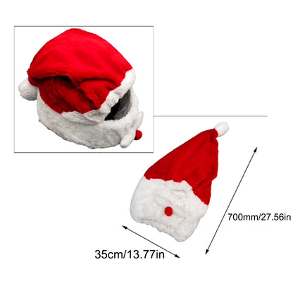 Christmas Motorcycle Full Helmet Plush Cover Santa Cycling Helmet Cover Santa Claus Racing Cap Merry Christmas Decoration Gift