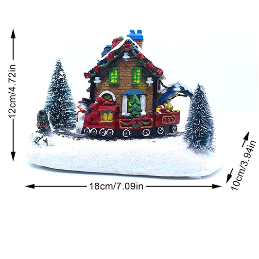 Christmas Snow House Village Holiday Navidad Resin Village House Christmas Tree Ornaments Home Decor Crafts Christmas Gifts