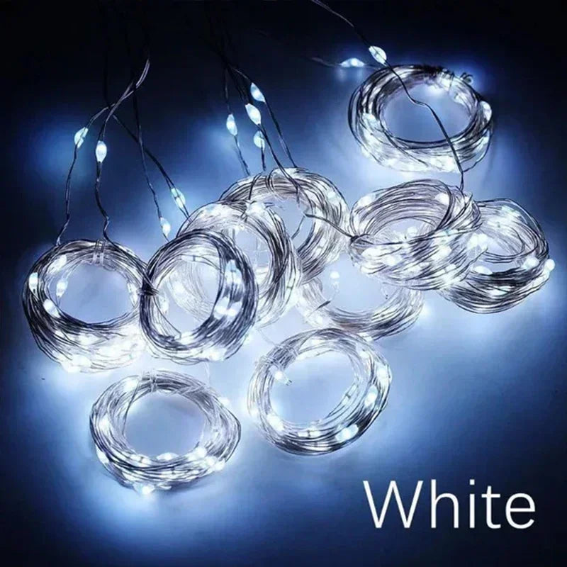 3M LED Curtain String Lights Fairy Decoration USB Holiday Garland Lamp 8 Mode for Home Garden Christmas Party New Year Wedding