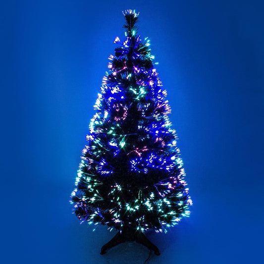 Fiber Optic Color Changing Christmas X-Max Tree Flashing Multi Colored Green Artificial Tree with Bright Colours PVC Made Decoration Tree Hinch Choice Camping Tree (90 Cm / 3Ft)