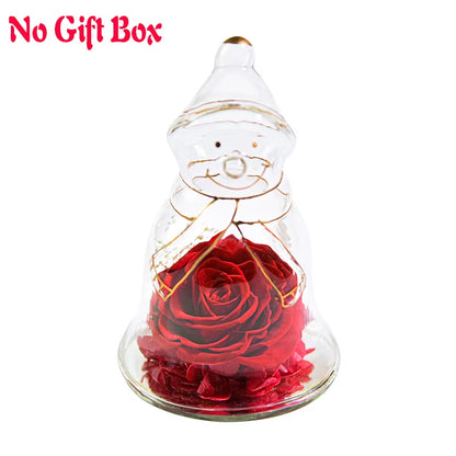 Angel Gifts for Mom Preserved Roses in Glass Forever Eternal Rose Flowers Wedding Birthday Anniversary Valentines Gifts for Her