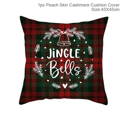 Christmas Cushion Covers Merry Christmas Decorations for Home Noel Christmas Gifts Navidad 2020 Xmas Cristmas Decornew Year 2021