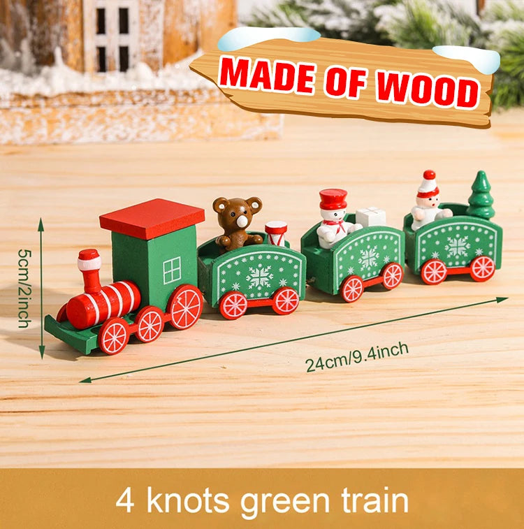 Christmas Wooden Train Ornaments - Festive Home Decorations for 2024 Holiday Season and New Year Gifts