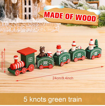 Christmas Wooden Train Ornaments - Festive Home Decorations for 2024 Holiday Season and New Year Gifts