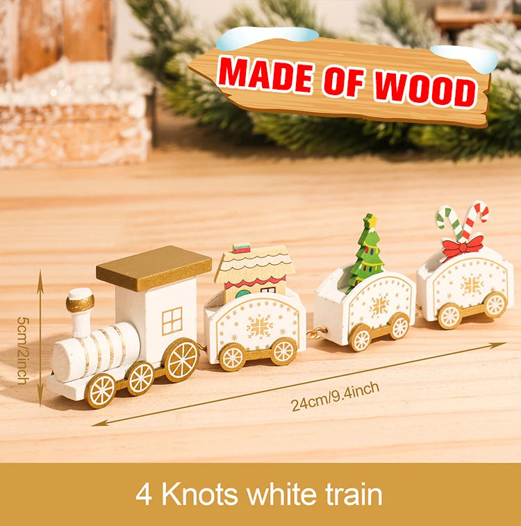 Christmas Wooden Train Ornaments - Festive Home Decorations for 2024 Holiday Season and New Year Gifts