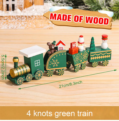 Christmas Wooden Train Ornaments - Festive Home Decorations for 2024 Holiday Season and New Year Gifts