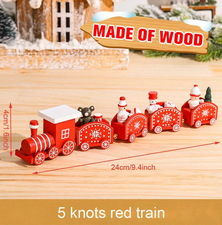 Christmas Wooden Train Ornaments - Festive Home Decorations for 2024 Holiday Season and New Year Gifts