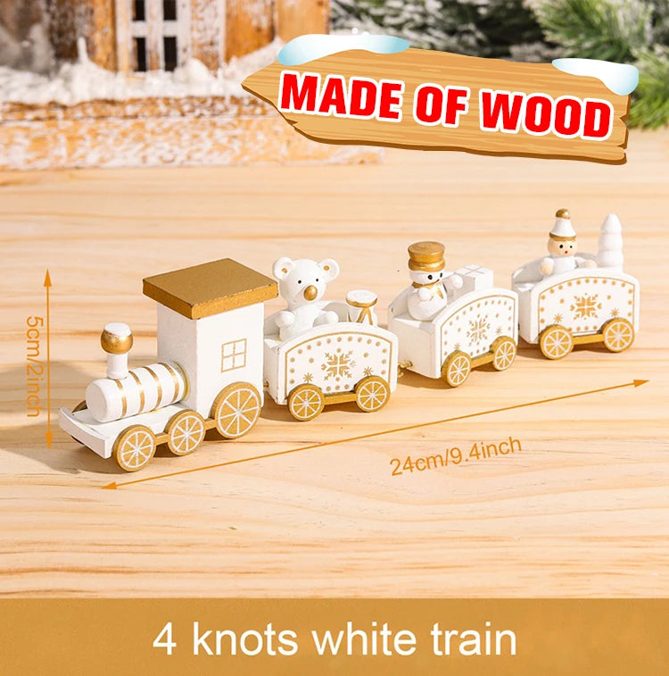 Christmas Wooden Train Ornaments - Festive Home Decorations for 2024 Holiday Season and New Year Gifts