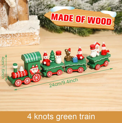 Christmas Wooden Train Ornaments - Festive Home Decorations for 2024 Holiday Season and New Year Gifts