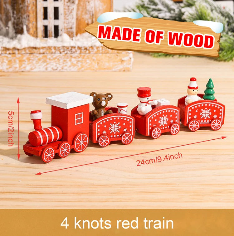 Christmas Wooden Train Ornaments - Festive Home Decorations for 2024 Holiday Season and New Year Gifts