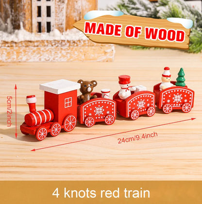 Christmas Wooden Train Ornaments - Festive Home Decorations for 2024 Holiday Season and New Year Gifts