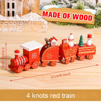 Christmas Wooden Train Ornaments - Festive Home Decorations for 2024 Holiday Season and New Year Gifts