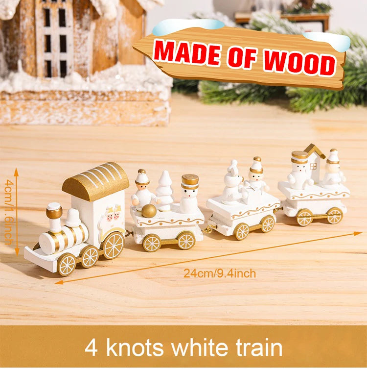 Christmas Wooden Train Ornaments - Festive Home Decorations for 2024 Holiday Season and New Year Gifts