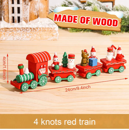 Christmas Wooden Train Ornaments - Festive Home Decorations for 2024 Holiday Season and New Year Gifts