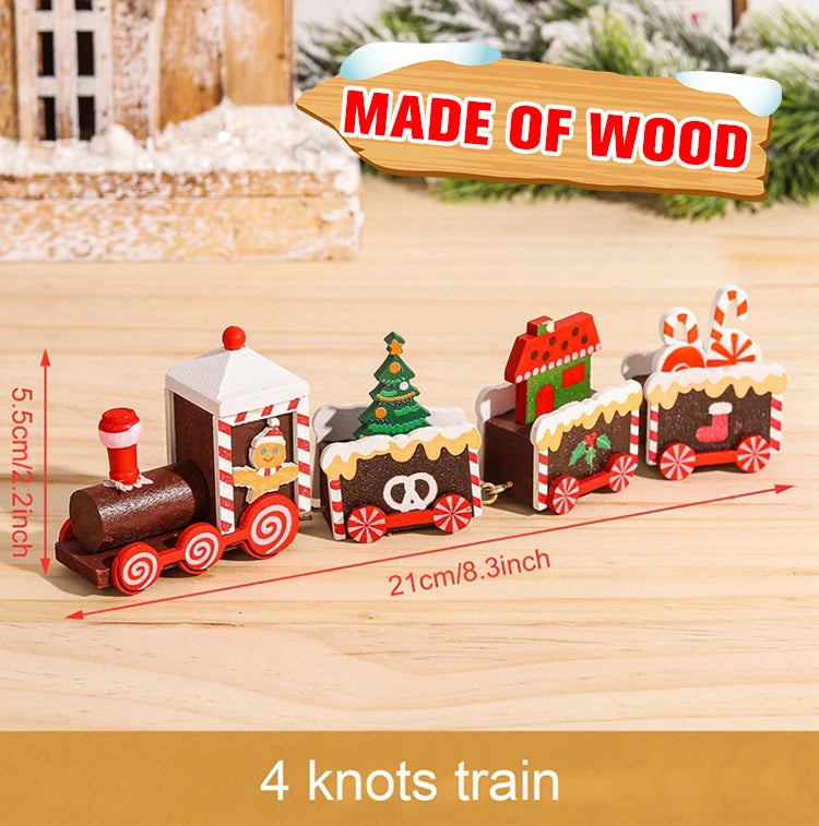 Christmas Wooden Train Ornaments - Festive Home Decorations for 2024 Holiday Season and New Year Gifts