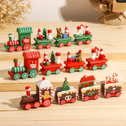 Christmas Wooden Train Ornaments - Festive Home Decorations for 2024 Holiday Season and New Year Gifts