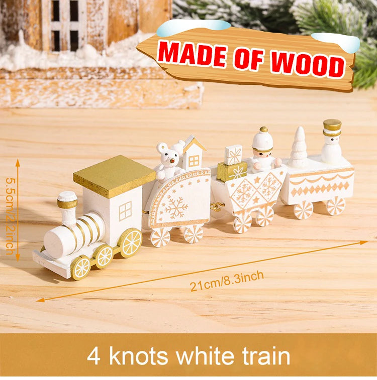 Christmas Wooden Train Ornaments - Festive Home Decorations for 2024 Holiday Season and New Year Gifts