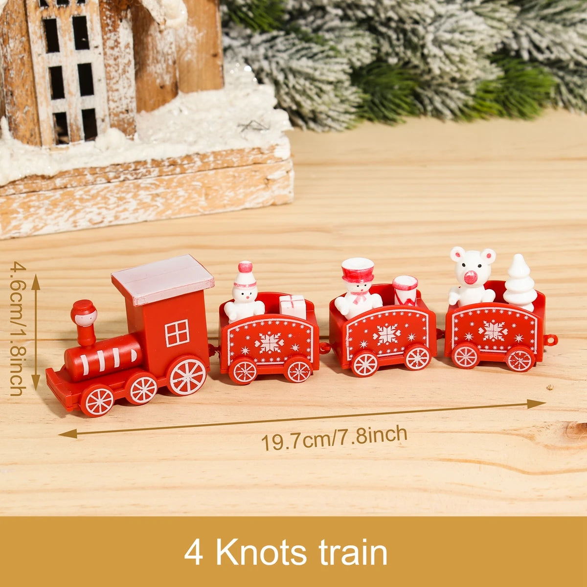 Christmas Wooden Train Ornaments - Festive Home Decorations for 2024 Holiday Season and New Year Gifts