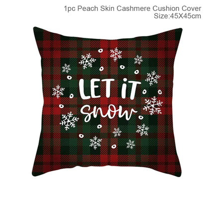 Christmas Cushion Covers Merry Christmas Decorations for Home Noel Christmas Gifts Navidad 2020 Xmas Cristmas Decornew Year 2021