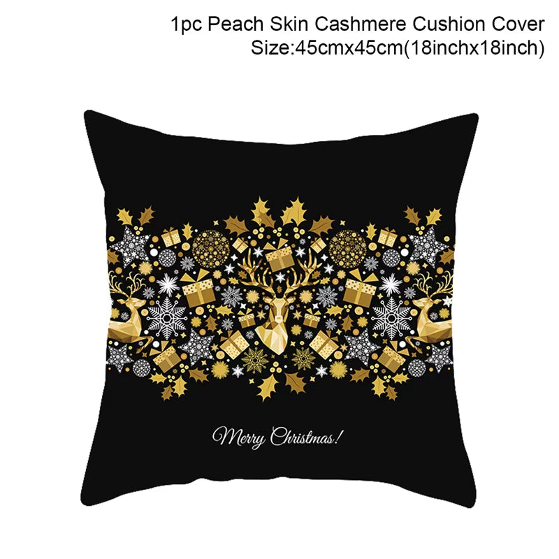 Christmas Cushion Covers Merry Christmas Decorations for Home Noel Christmas Gifts Navidad 2020 Xmas Cristmas Decornew Year 2021