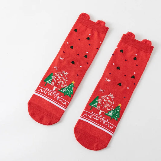 Cartoon Christmas Socks Ornaments Merry Christmas Decorations for Home Christmas Gifts Xmas Noel Navidad Happy New Year Supplies